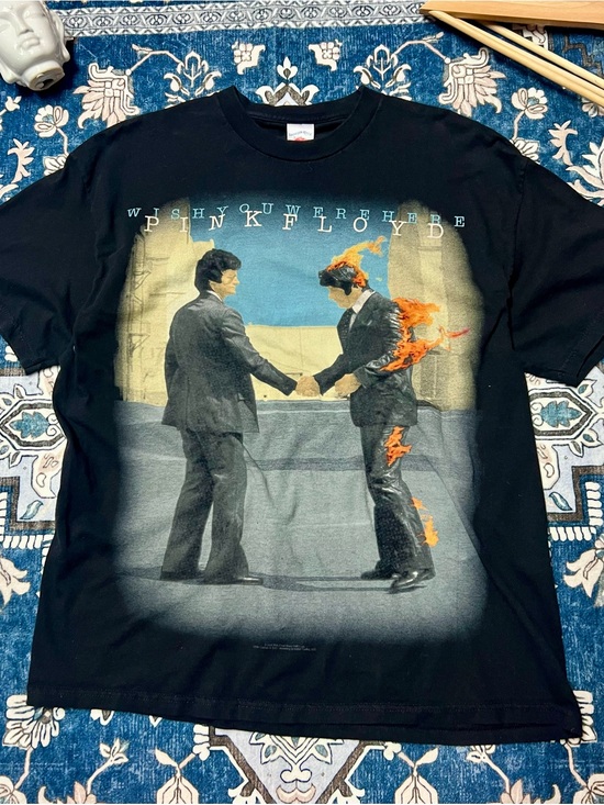 Pink Floyd Other - Pink Floyd Black Tee with Multicolor Flame Graphic